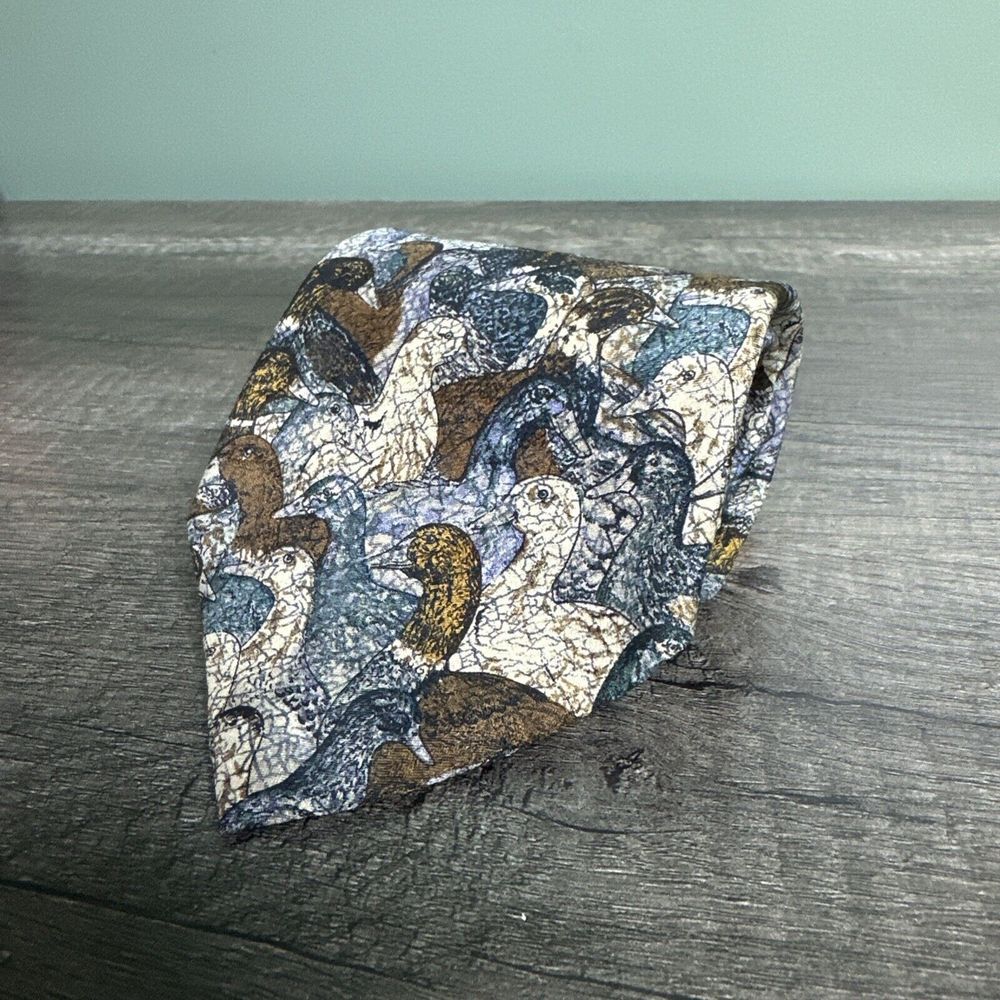 Men's Ermenegildo Zegna 100% Silk‎ Geometric Duck Neck Tie